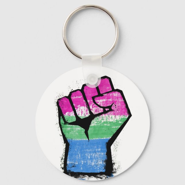 Polysexual Pride Fist Keychain (Front)