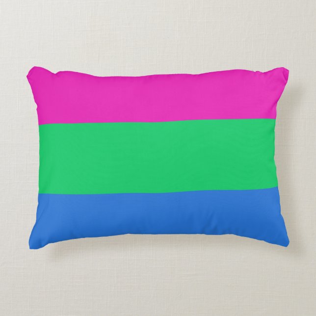 Polysexual Pride Flag Accent Pillow (Front)