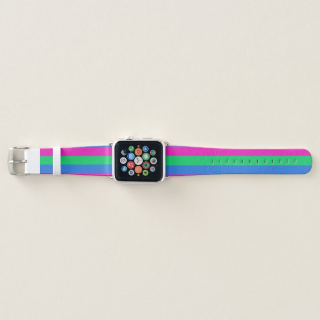 Polysexual Pride Flag Apple Watch Band (Front)