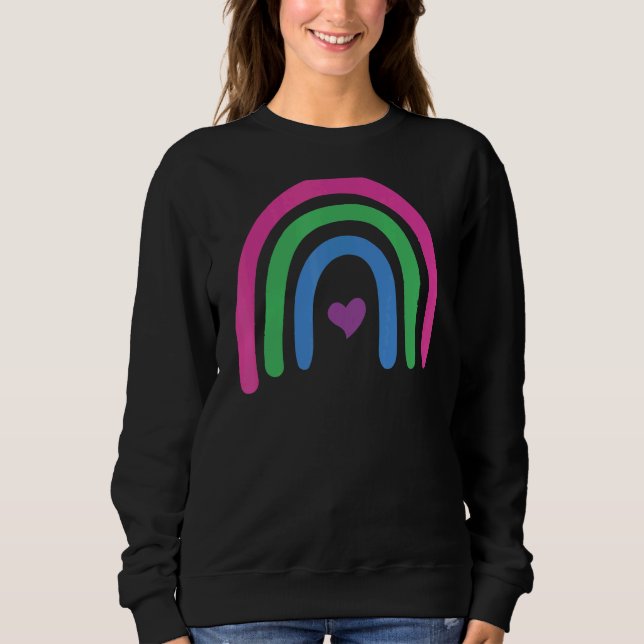 Polysexual Pride Flag Boho Rainbow Sweatshirt (Front)