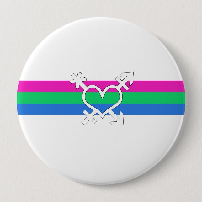 Polysexual Pride Flag Button (Front)