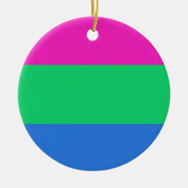 Polysexual Pride Flag Ceramic Ornament (Front)