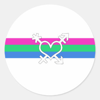 Polysexual Pride Flag Classic Round Sticker