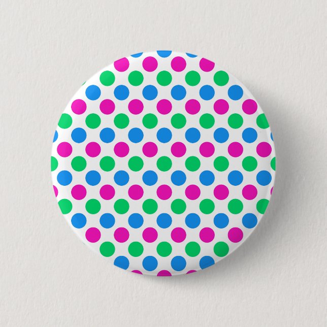 Polysexual Pride Flag Colors Polkadots Button (Front)