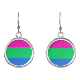 Polysexual Pride Flag Earrings