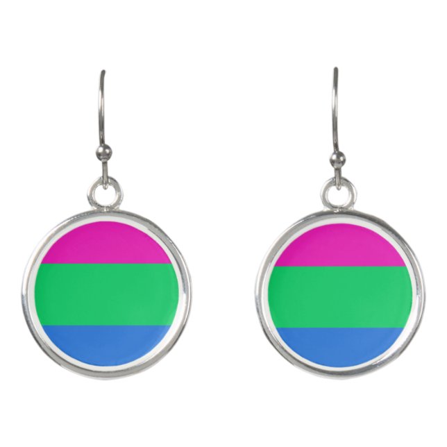 Polysexual Pride Flag Earrings (Front)