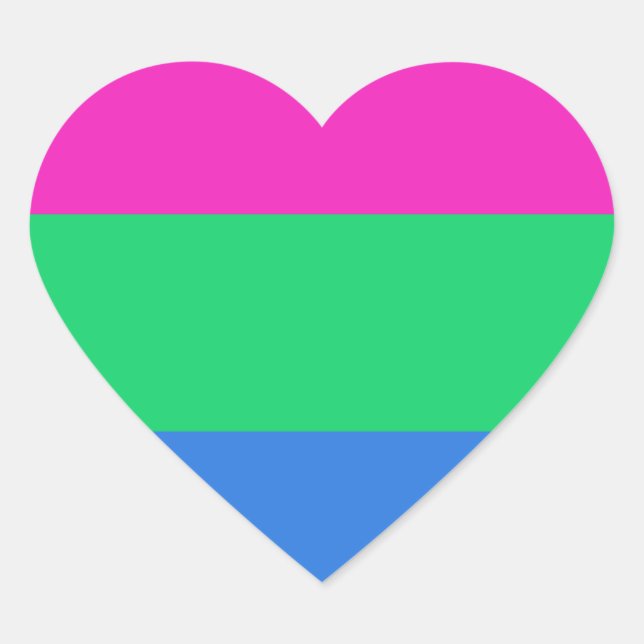 Polysexual Pride Flag Heart Sticker (Front)