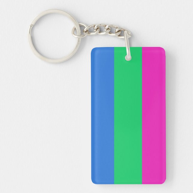 Polysexual Pride Flag Keychain (Front)