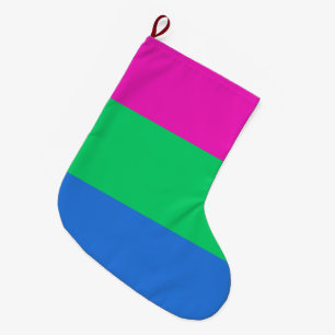 Polysexual Pride Flag Large Christmas Stocking