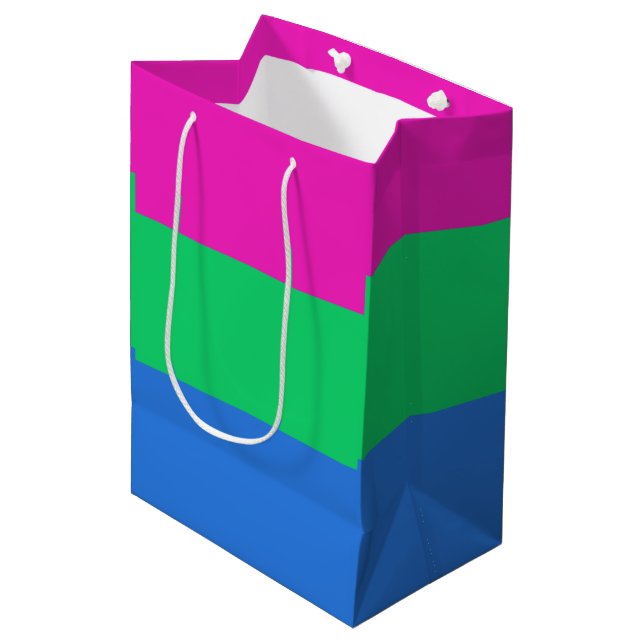 Polysexual Pride Flag Medium Gift Bag (Front Angled)