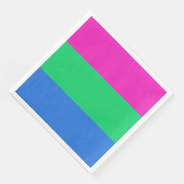 Polysexual Pride Flag Paper Dinner Napkins (Corner)