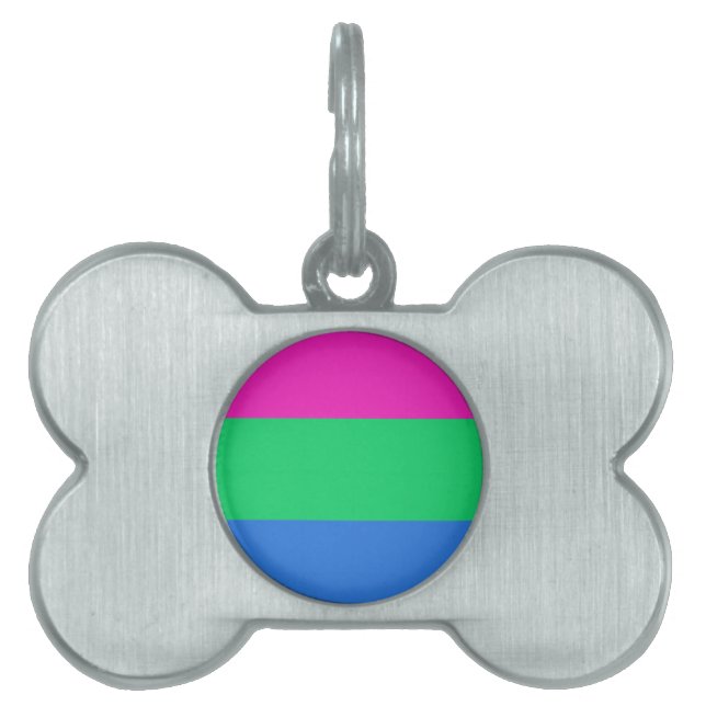 Polysexual Pride Flag Pet ID Tag (Front)