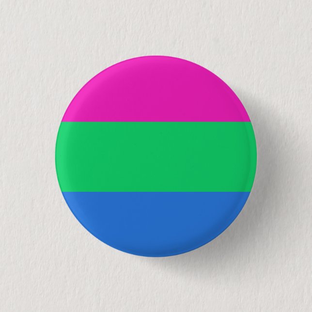 Polysexual Pride Flag Pinback Button (Front)
