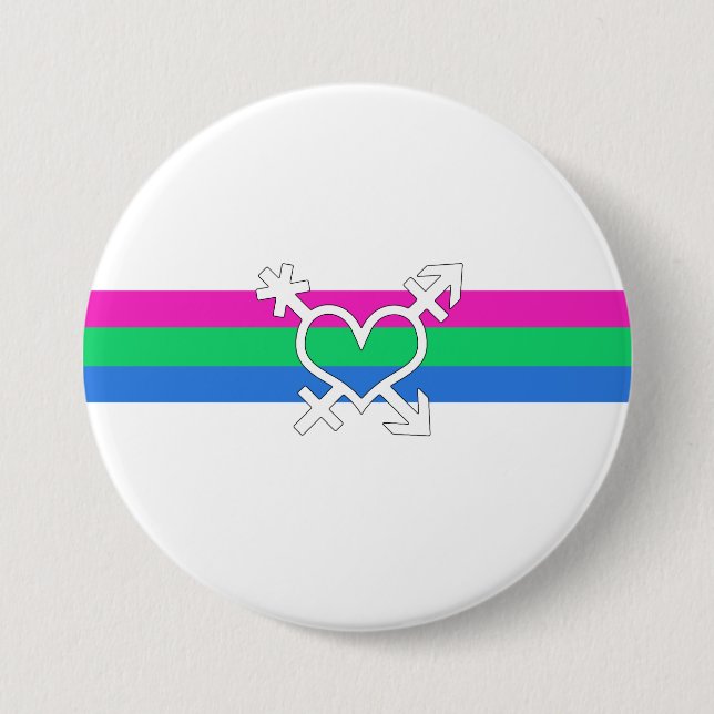 Polysexual Pride Flag Pinback Button (Front)