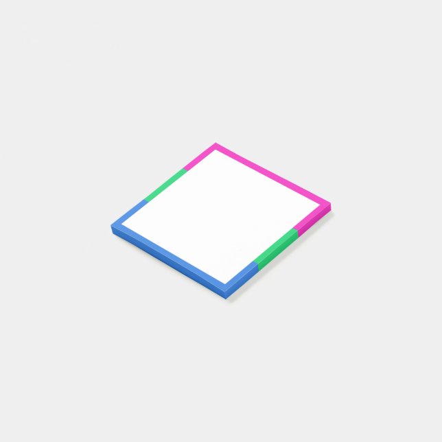 Polysexual Pride Flag Post-it Notes (Angled)