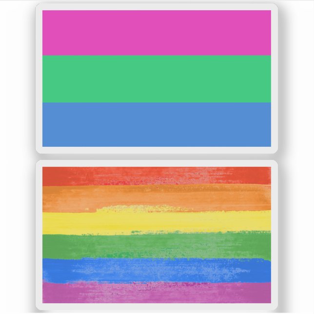 Polysexual Pride Flag Sticker (Front)