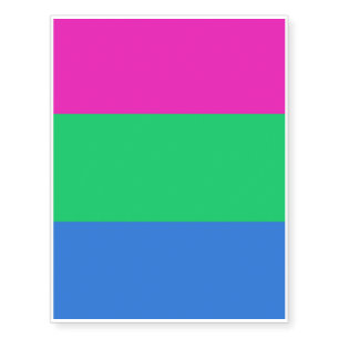 POLYSEXUAL PRIDE FLAG TEMPORARY TATTOOS