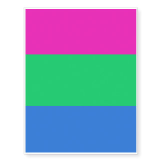 POLYSEXUAL PRIDE FLAG TEMPORARY TATTOOS