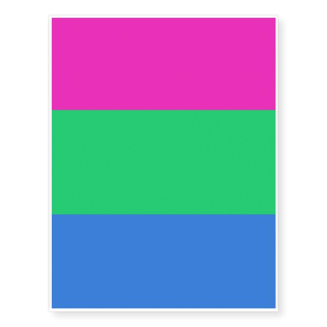 POLYSEXUAL PRIDE FLAG TEMPORARY TATTOOS (Front)