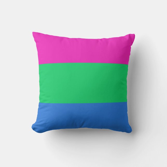 Polysexual Pride Flag Throw Pillow (Front)