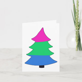 Polysexual Pride Holigay Tree Card
