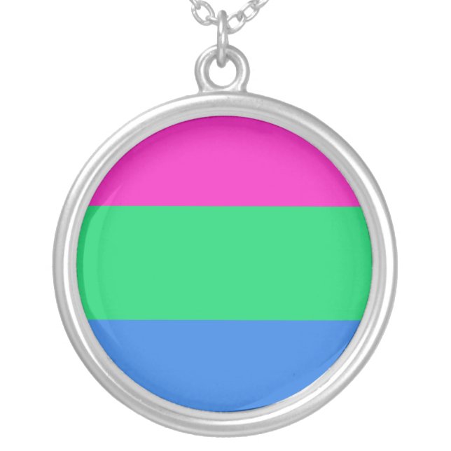 POLYSEXUAL PRIDE SILVER PLATED NECKLACE (Front)