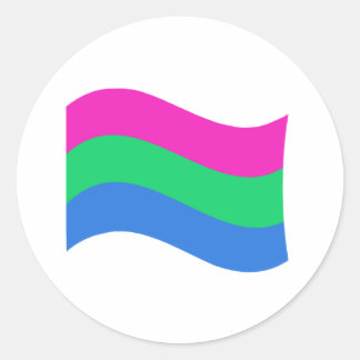 Polysexual Pride Wavy Flag Classic Round Sticker