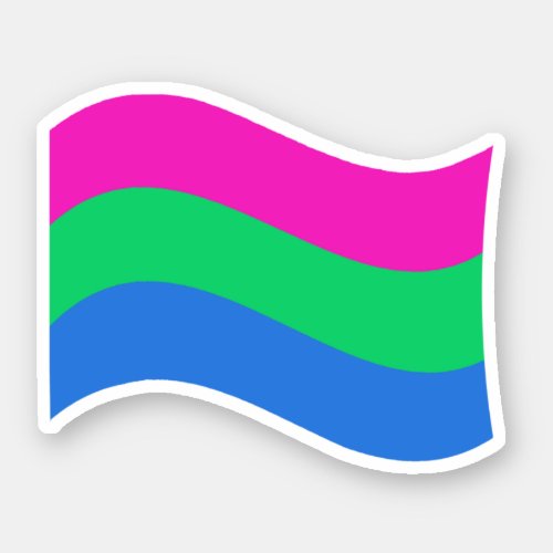 Polysexual Pride Wavy Flag Sticker