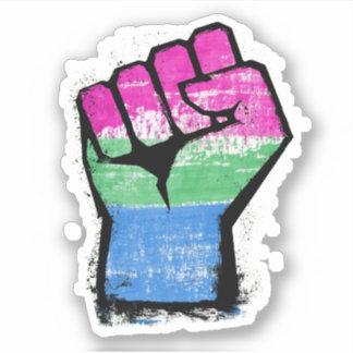 Polysexual Protest Fist Sticker
