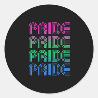 Polysexual Retro Pride Classic Round Sticker