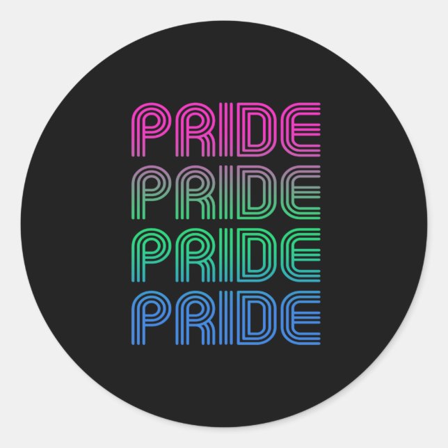 Polysexual Retro Pride Classic Round Sticker (Front)