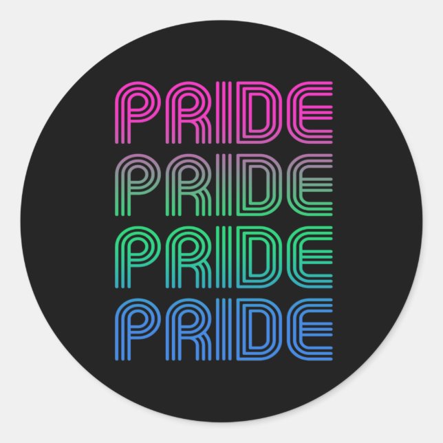 Polysexual Retro Pride Classic Round Sticker (Front)