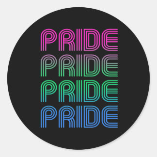 Polysexual Retro Pride Classic Round Sticker