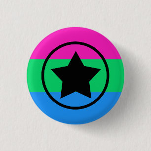 Polysexuality Flag with a Star in Circle Button
