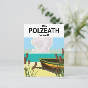 Polzeath, Cornwall Seaside travel poster  Postcard