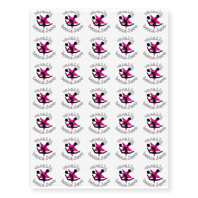 Pom Dancer Temporary Tattoos (Front)