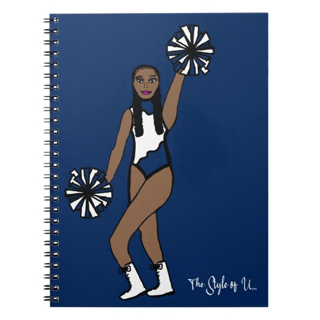 Pom Dancer White Navy Notebook P (Front)