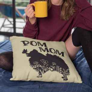 Pom Mom Pomeranian Dog-Lover Throw Pillow