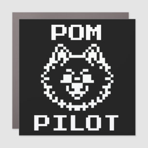 Pom Pilot (Negative/Black & White) - Car Magnet