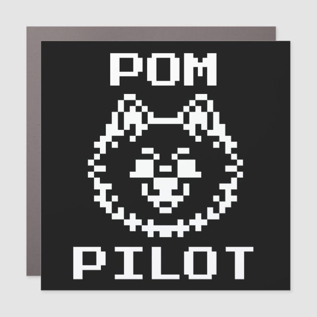 Pom Pilot (Negative/Black & White) - Car Magnet (Front)