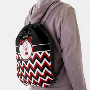 Pom Pom Cheerleader    Dark Red Drawstring Bag