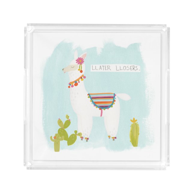 Pom Pom Llama Rama- Llater Llosers Acrylic Tray (Front)