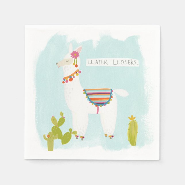 Pom Pom Llama Rama- Llater Llosers Napkins (Front)