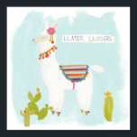 Pom Pom Llama Rama- Llater Llosers Poster<br><div class="desc">Pom Pom Llama Rama IV by June Erica Vess. Features a relaxed llama with the phrase "Llater Llosers."</div>