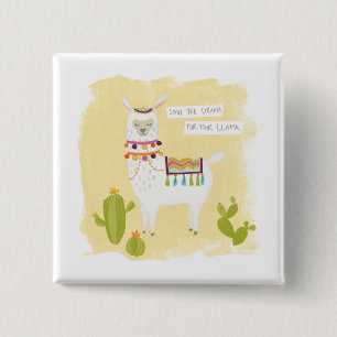 Pom Pom Llama Rama- Save the Drama for Your Llama Button