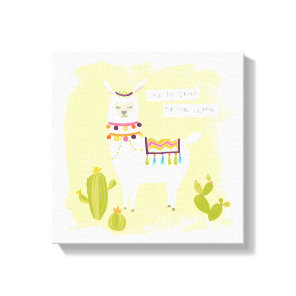 Pom Pom Llama Rama- Save the Drama for Your Llama Canvas Print
