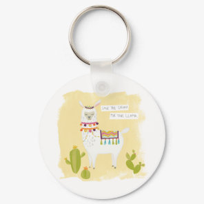 Pom Pom Llama Rama- Save the Drama for Your Llama Keychain