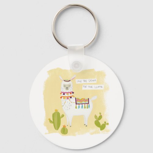 Pom Pom Llama Rama_ Save the Drama for Your Llama Keychain