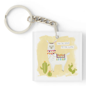 Pom Pom Llama Rama- Save the Drama for Your Llama Keychain
