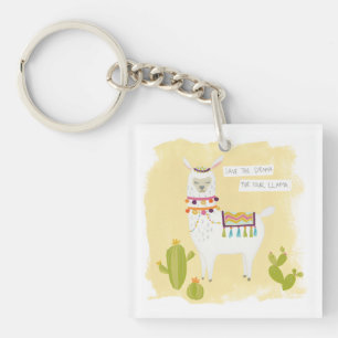 Pom Pom Llama Rama- Save the Drama for Your Llama Keychain